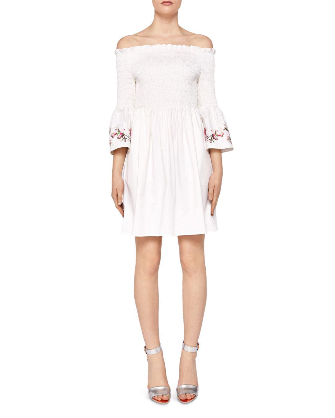 ted baker white off shoulder dress