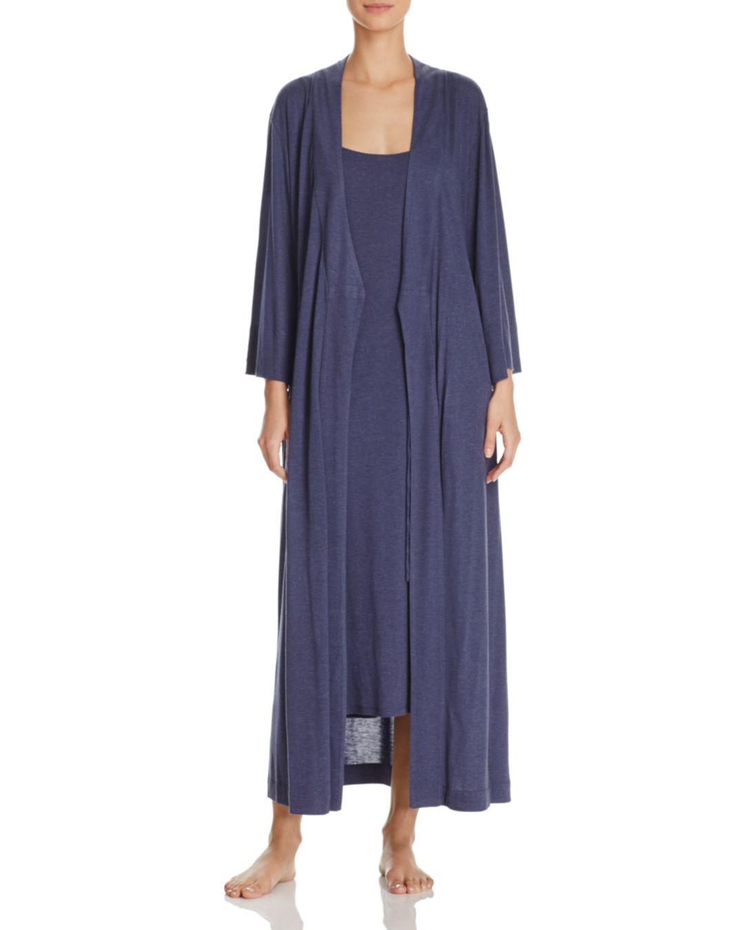 Natori Synthetic Shangri La Knit Robe in Heather Navy Blue (Blue) - Lyst