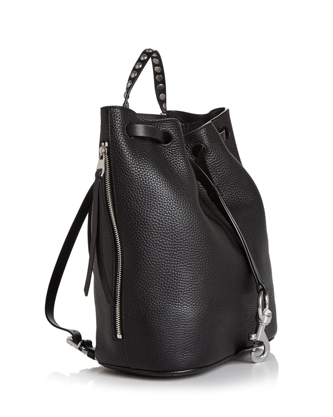 Rebecca Minkoff Leather Blythe Backpack in Black/Silver (Black) | Lyst