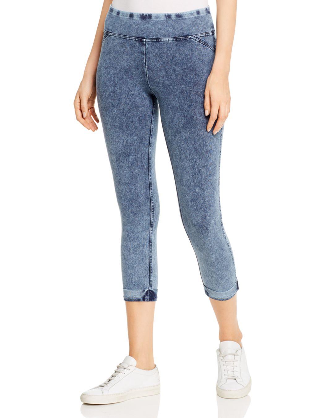 Marc New York Performance Snow Wash Denim Look Knit Leggings in Navy