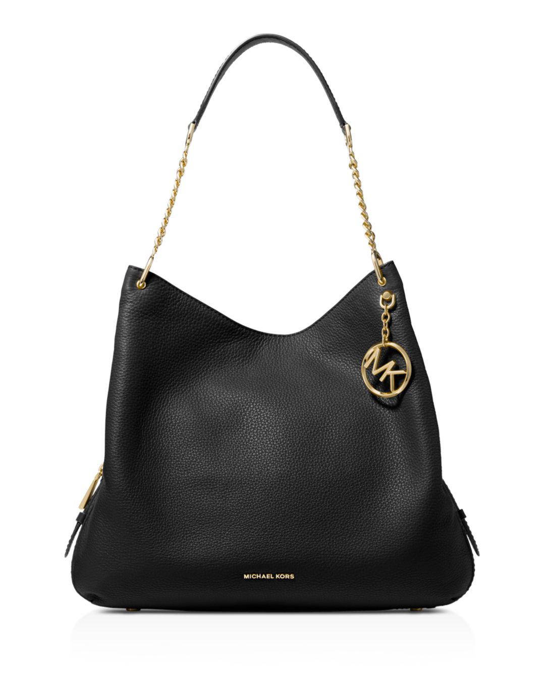 Michael Kors Synthetic Lillie Large Pebbled Leather Shoulder Bag in Black/Gold (Black) - Lyst