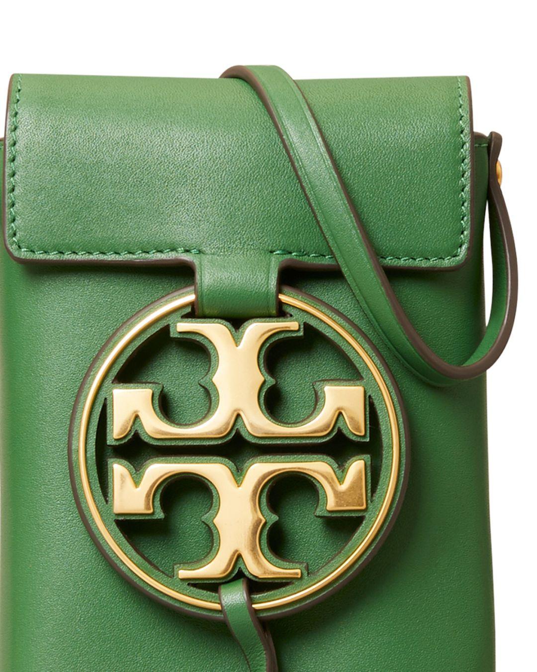 Tory Burch Miller Metal Leather Crossbody Phone Case in Green Lyst