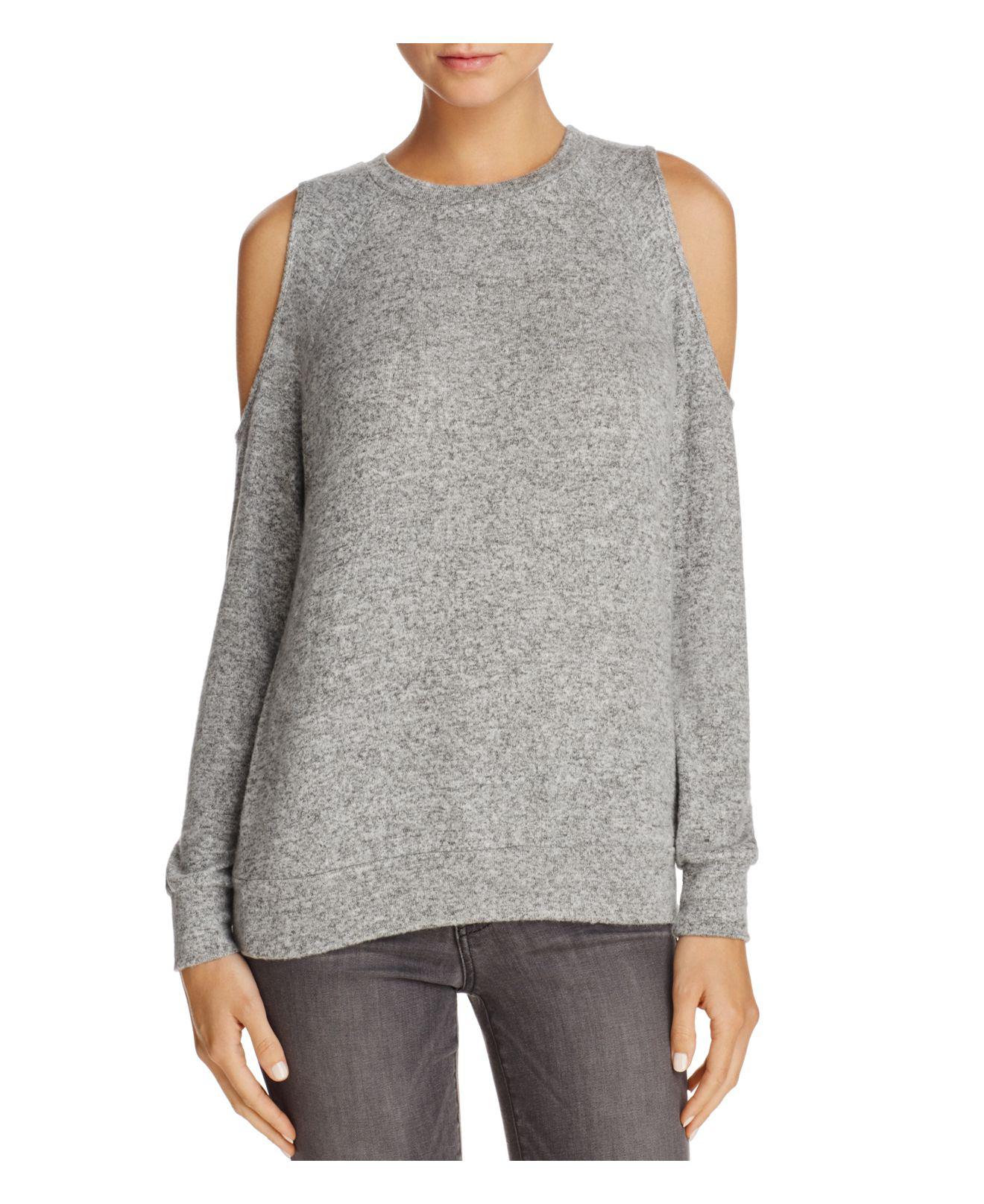 Aqua Cold-shoulder Sweater in Charcoal Gray (Gray) - Lyst