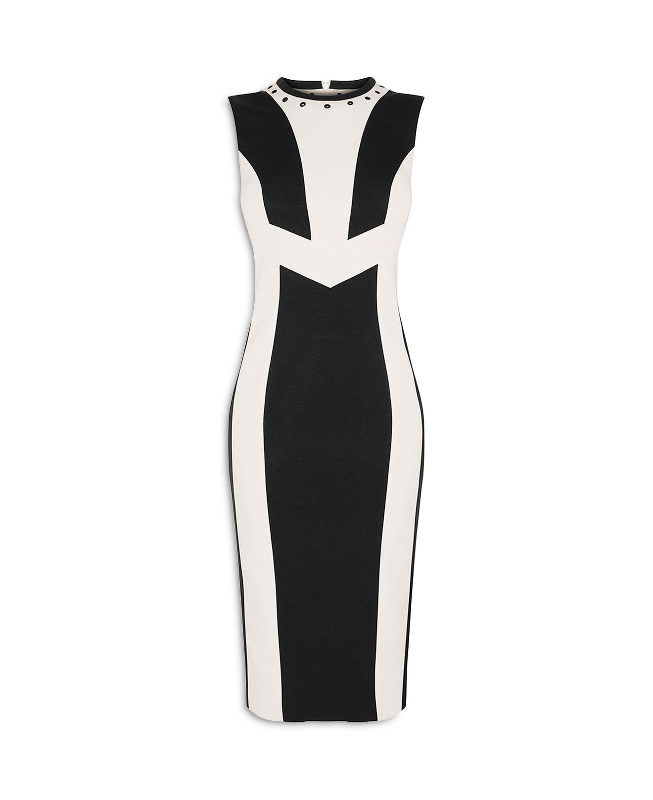 black and white karen millen dress