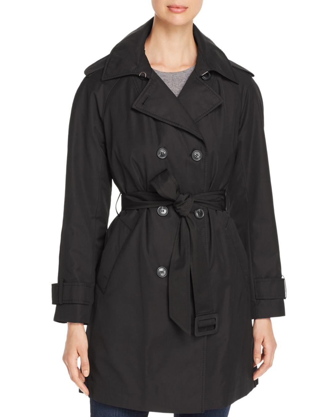 Kate Spade Synthetic Double - Breasted Gabardine Trench Coat in Black ...