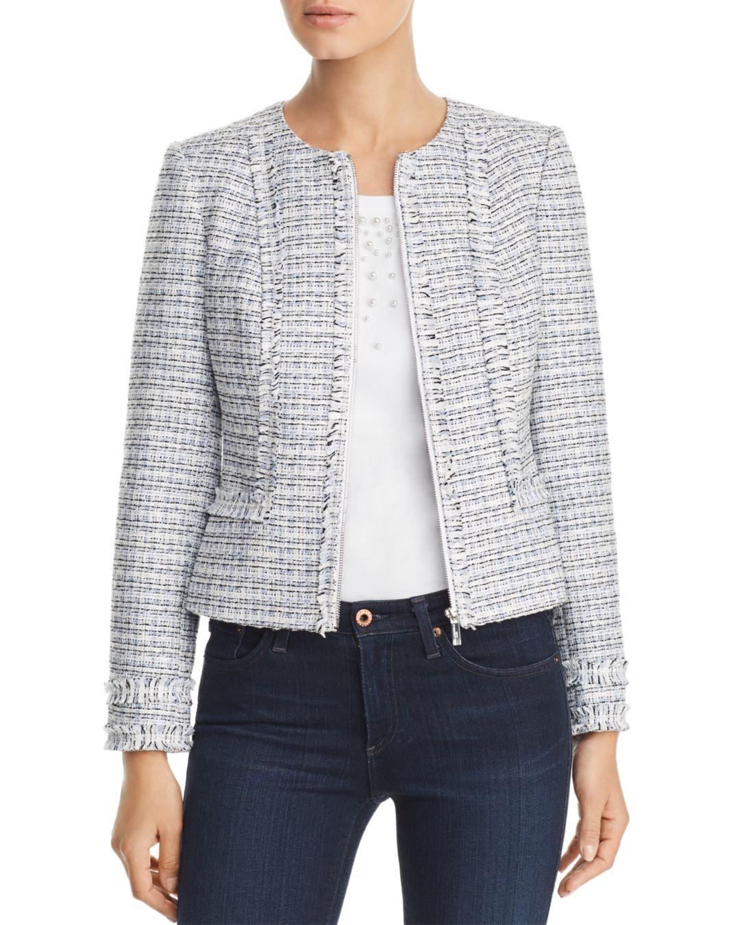 tweed zip jacket