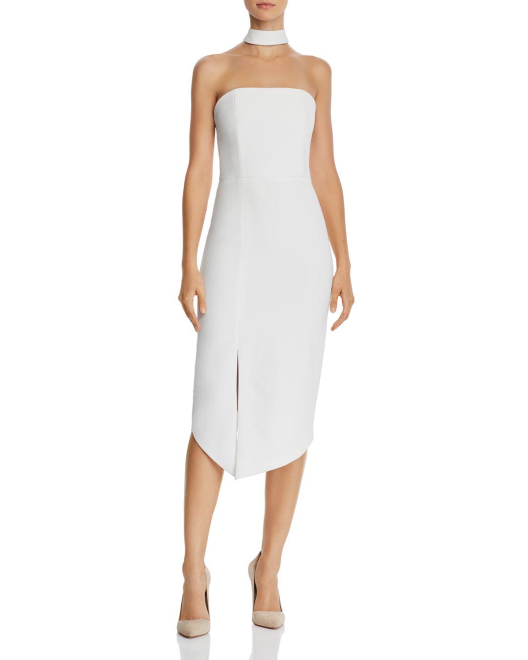 strapless dress with choker