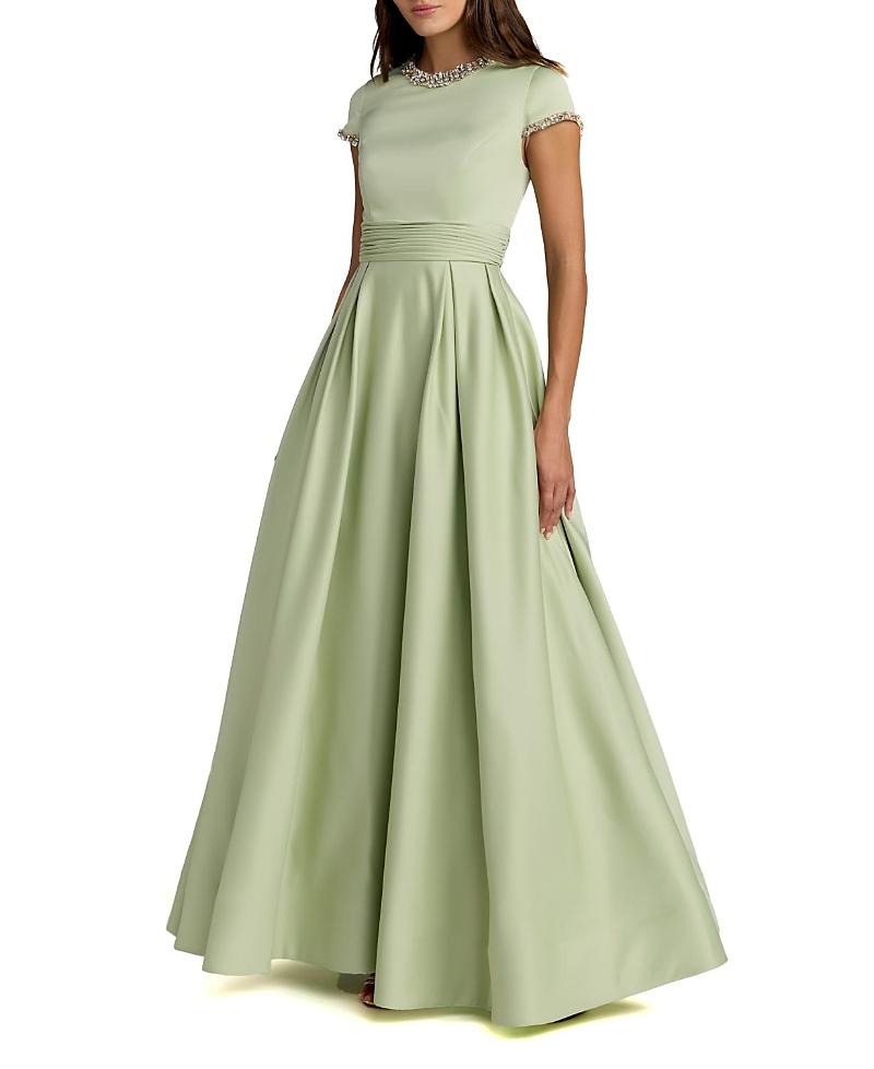 bloomingdales sage green dress Aqua Women's Sleeveless Satin Gown - Exclusive - Green - Size 6