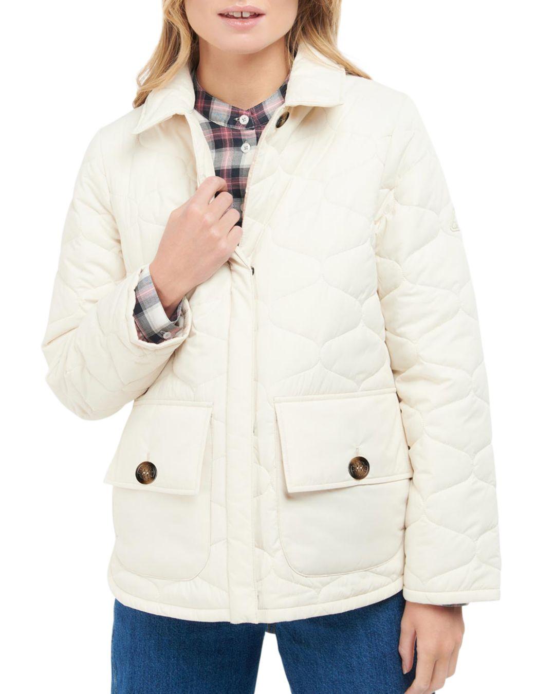 Barbour Leilani Quilted Jacket in White Lyst