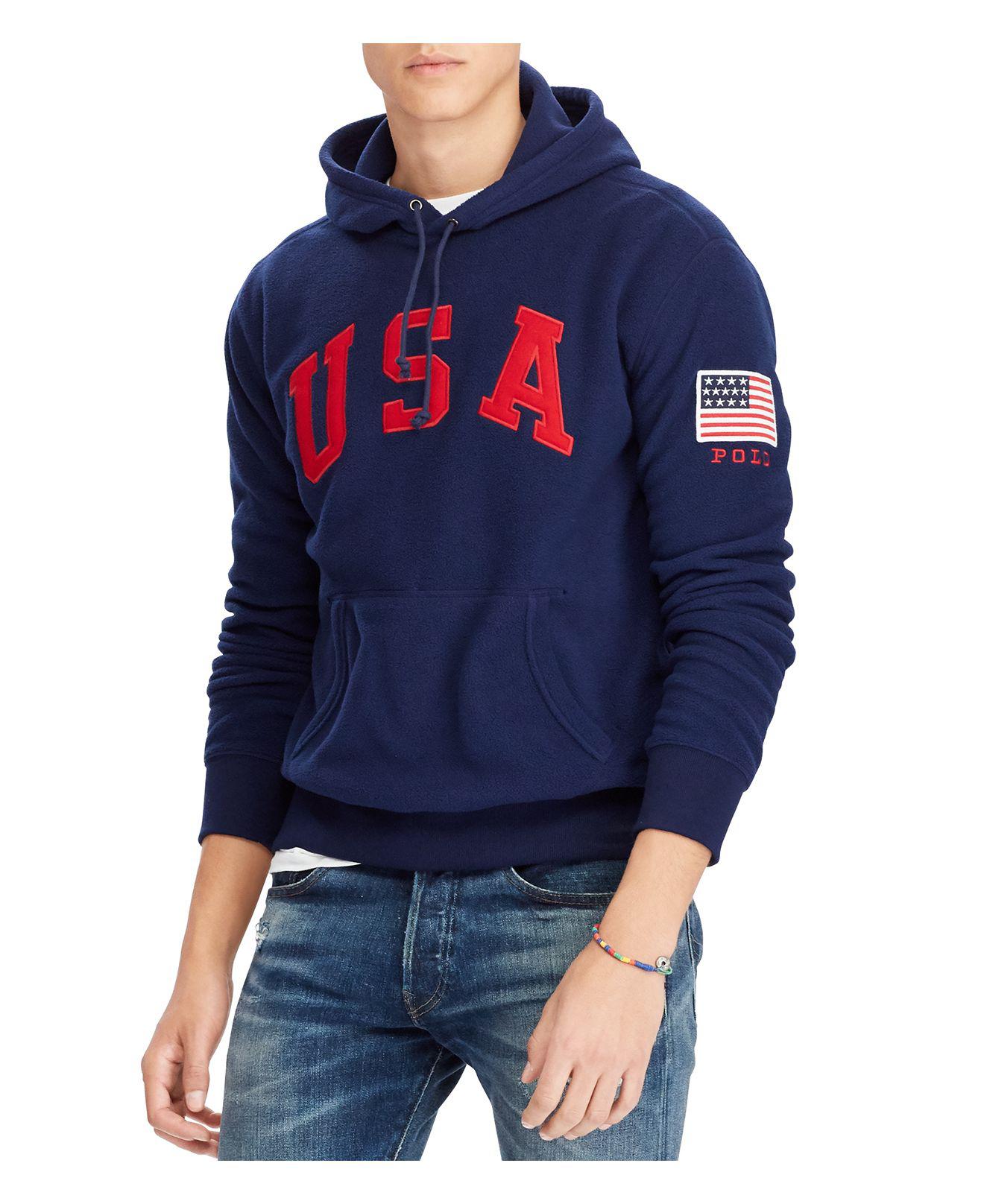  Polo  Ralph Lauren Americana Fleece Hooded Sweatshirt  in 