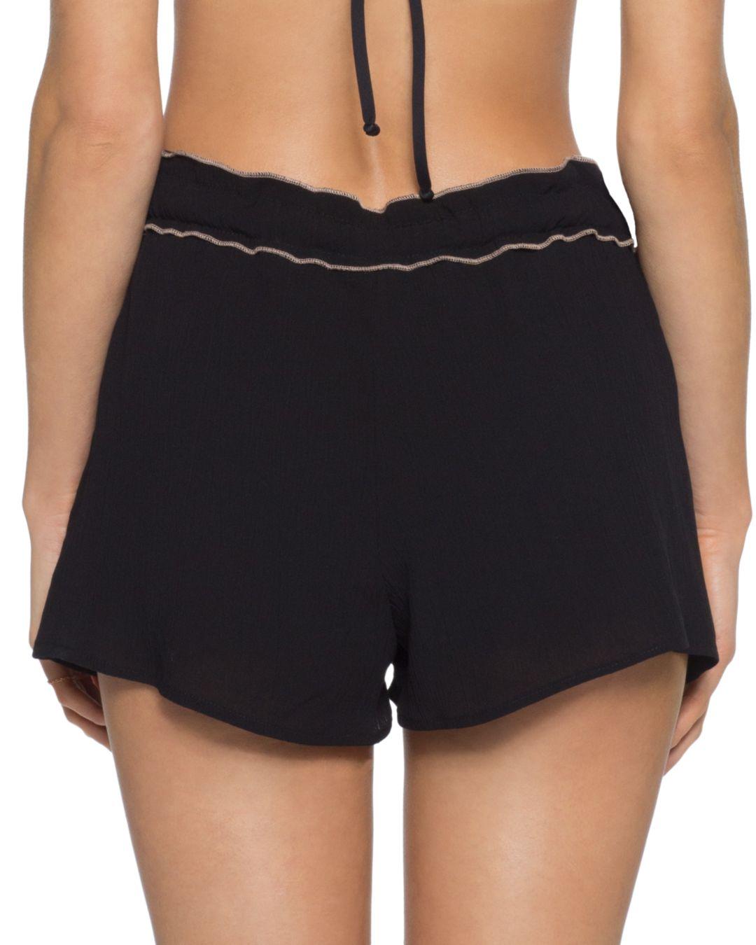 black swim cover up shorts