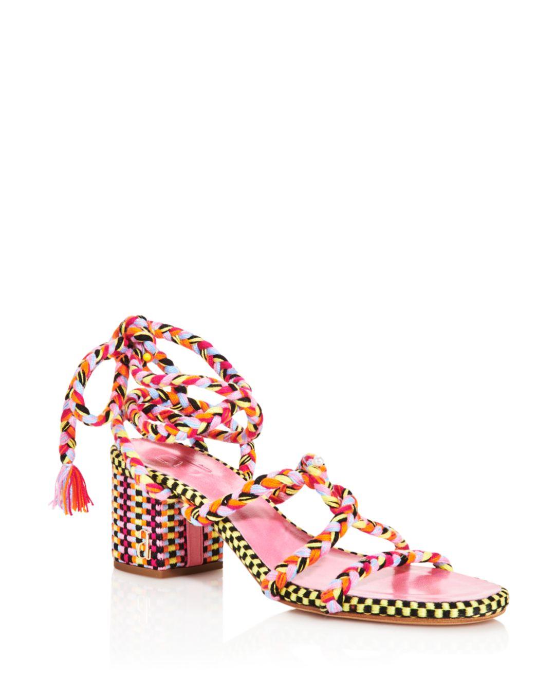 block heel wrap sandals