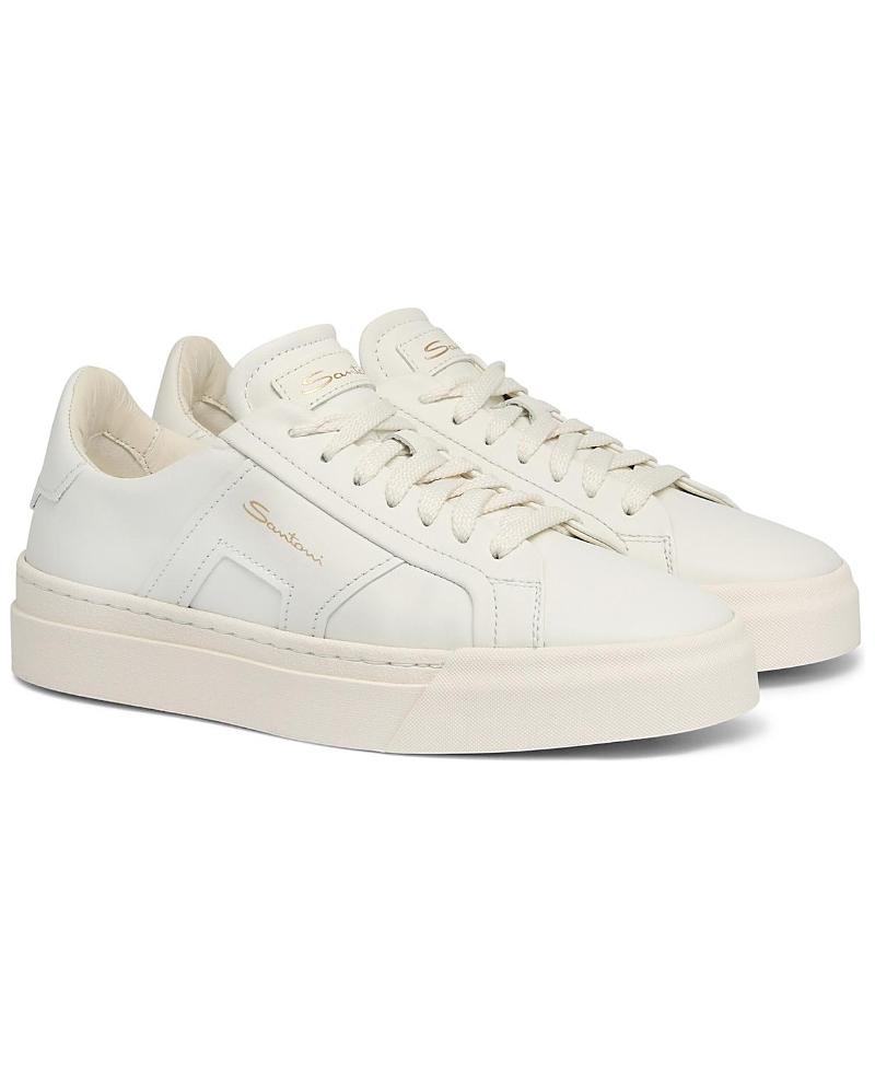 Baskets (Sneakers) SANTONI DBS En Cuir Bleu Clair - Taille 41 Homme - Neuves Avec Emballage - Fabriqué En Italie