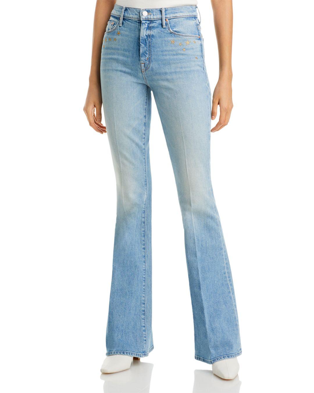 Mother X Bowie® The Super Cruiser High Rise Flare Jeans In The