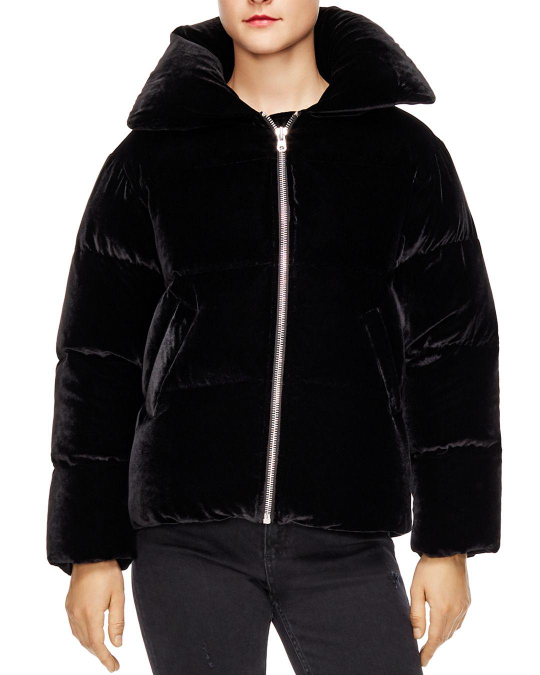 Sandro velvet puffer jacket deals