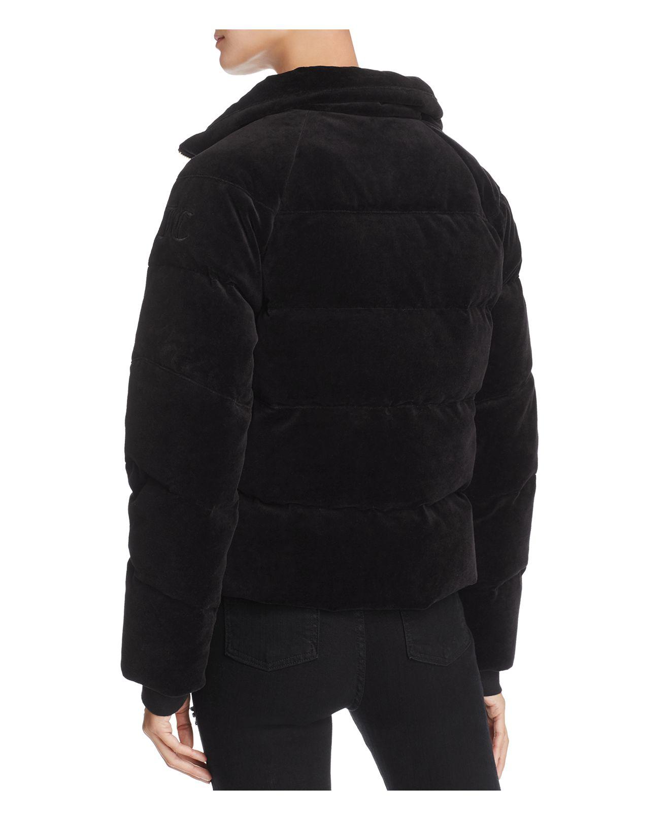 black velour puffer jacket