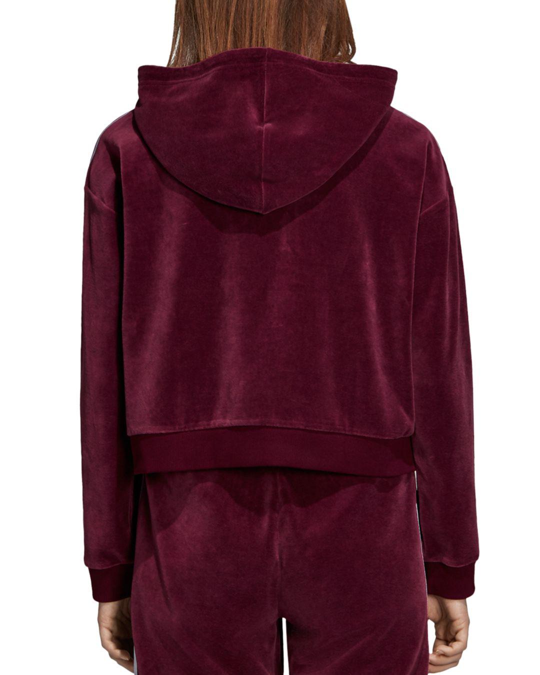 adidas velour cropped hoodie