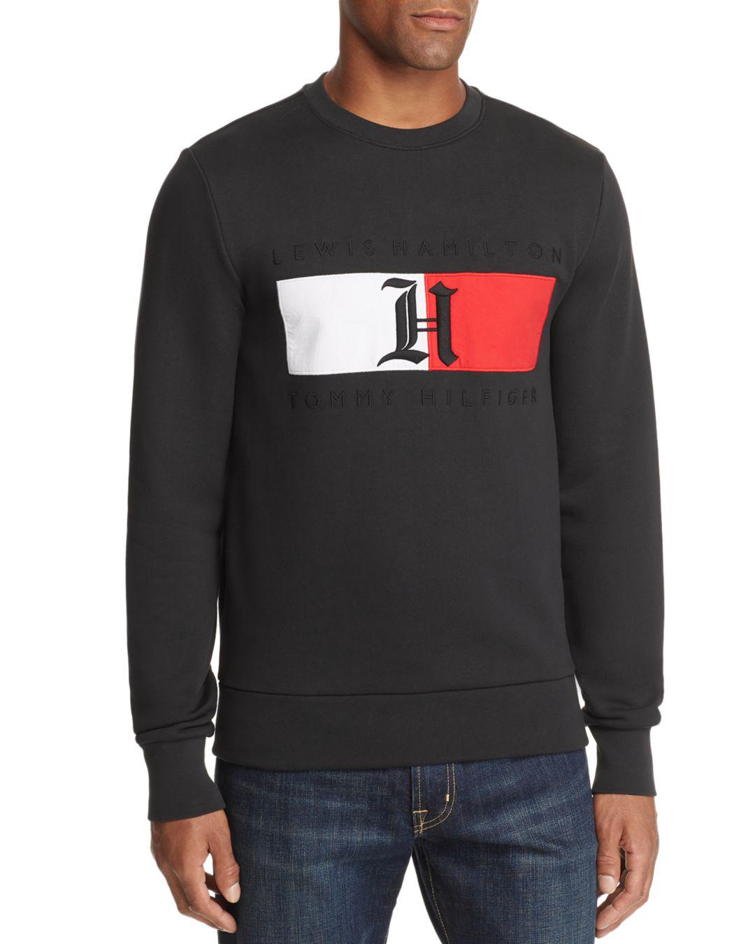 Tommy Hilfiger Cotton Lewis Hamilton Flag Sweatshirt in Black for Men - Lyst