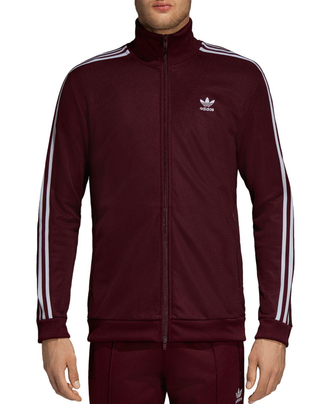 adidas Cotton Adicolor Beckenbauer Track Jacket in Maroon (Red) for Men -  Lyst