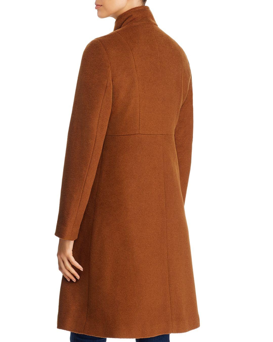 Calvin Klein Asymmetric Wool - Blend Coat in Brown | Lyst