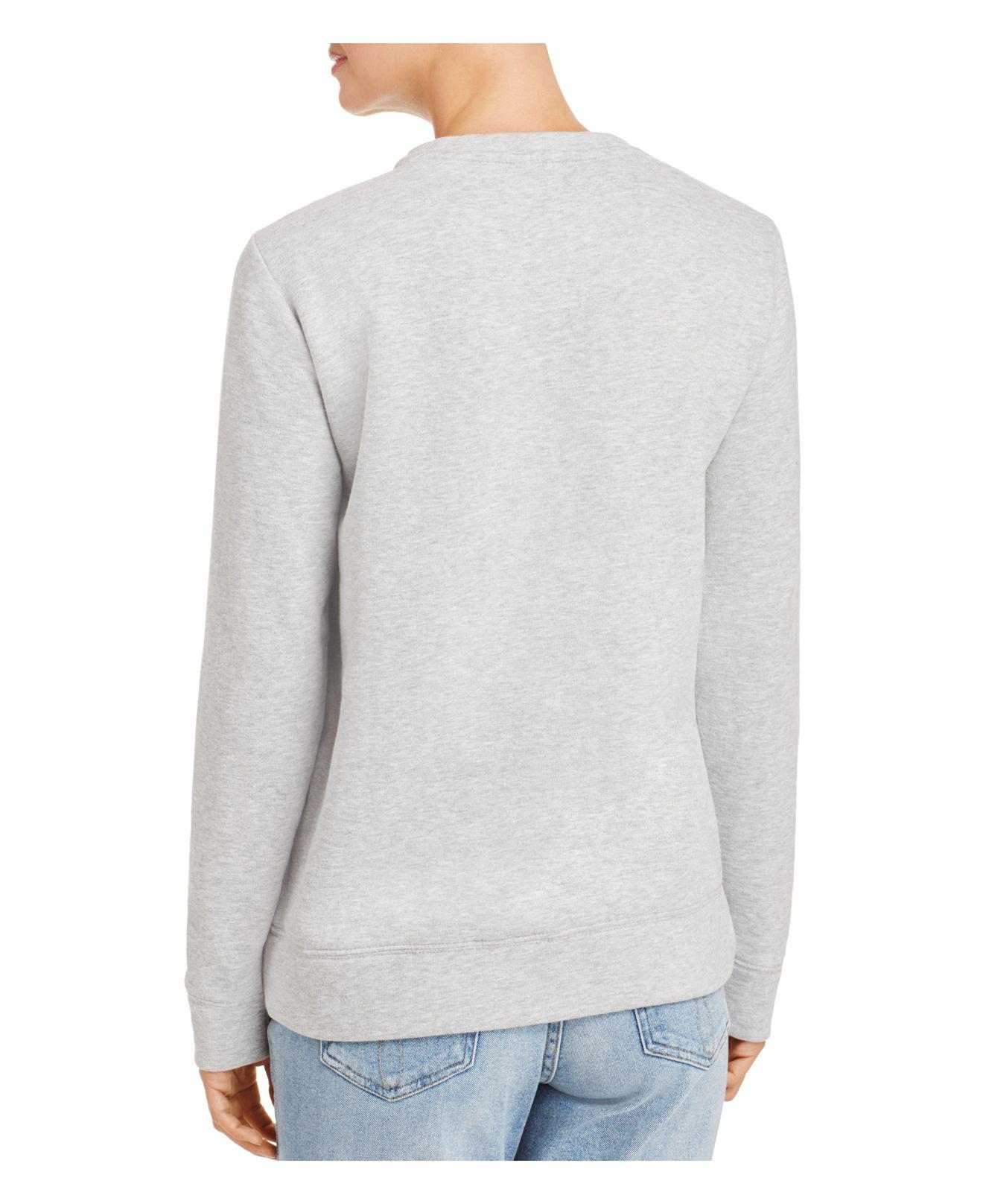 Calvin Klein Logo Sweatshirt in Light Gray (Gray) - Lyst