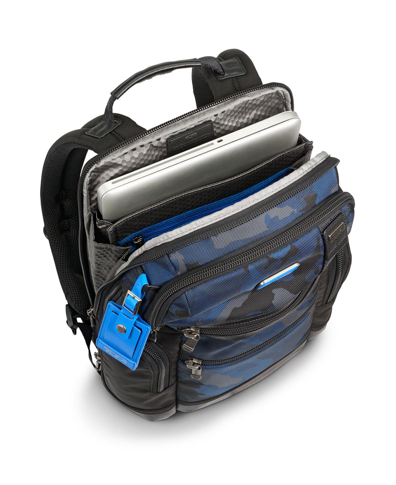 tumi blue camo backpack