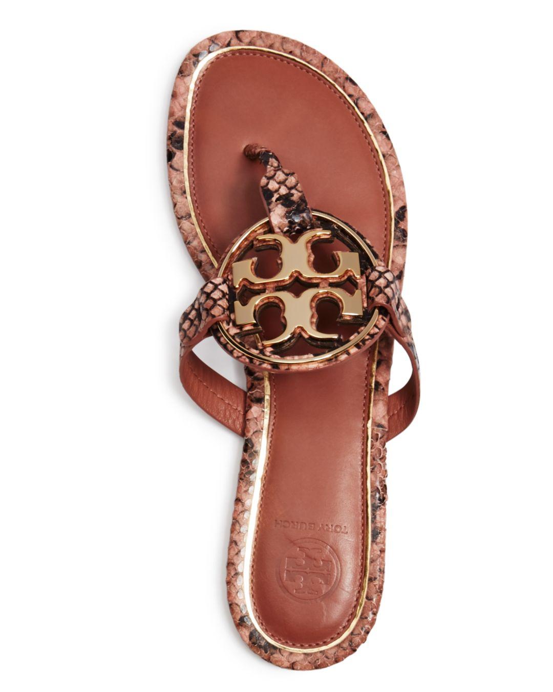 Tory Burch Leather Women's Metal Miller Thong Sandals - Save 7% - Lyst