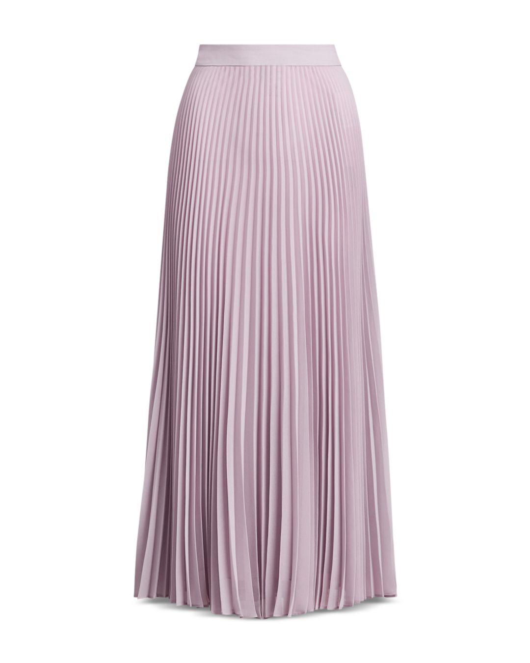 Ralph Lauren Synthetic Lauren Pleated Maxi Skirt in Dusty Lilac 