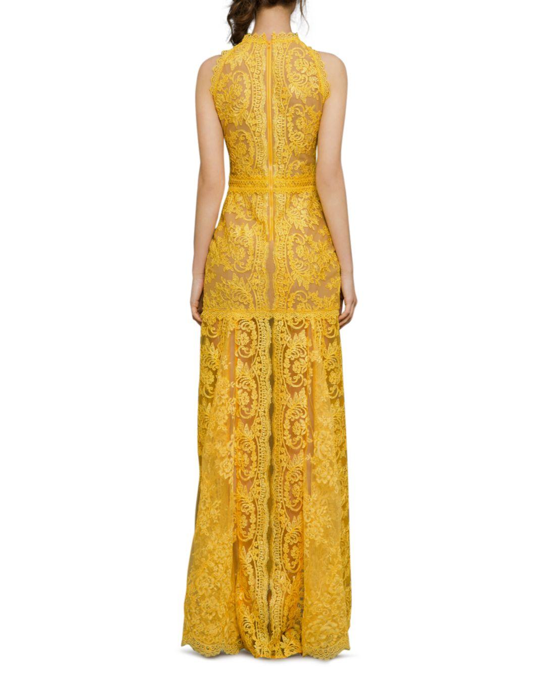 yellow lace gown