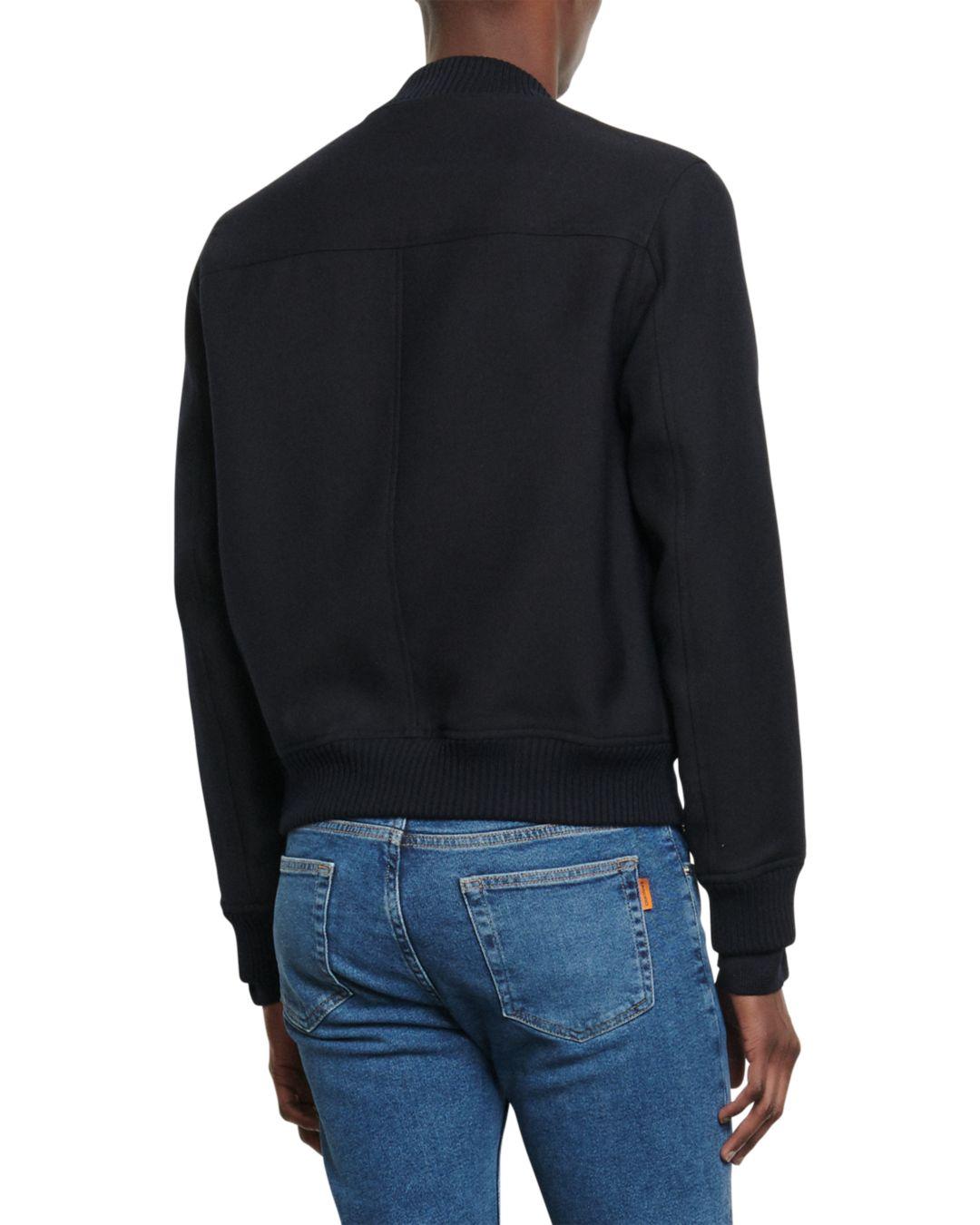 Sandro Teddy Slim Fit Bomber Jacket in 