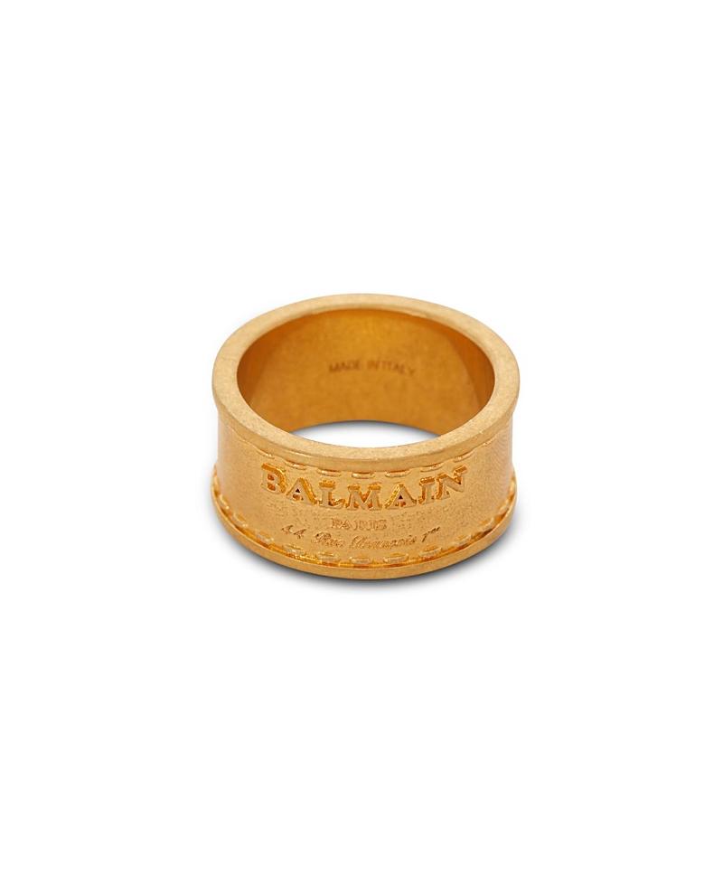 【関税込み】Balmain ゴールド Signature Tubular リング Balmain Signature Tubular ring gold gold - Women | BALMAIN