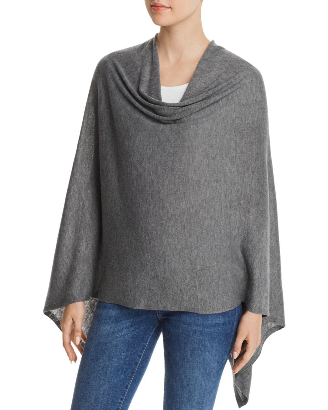 Echo Luxe Asymmetric Poncho in Charcoal (Gray) - Lyst