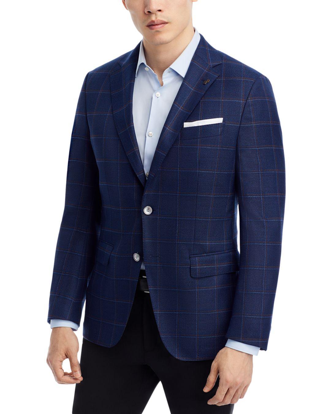 BOSS by HUGO BOSS Hutson Windowpane Slim Fit Sport Coat in Blue for Men