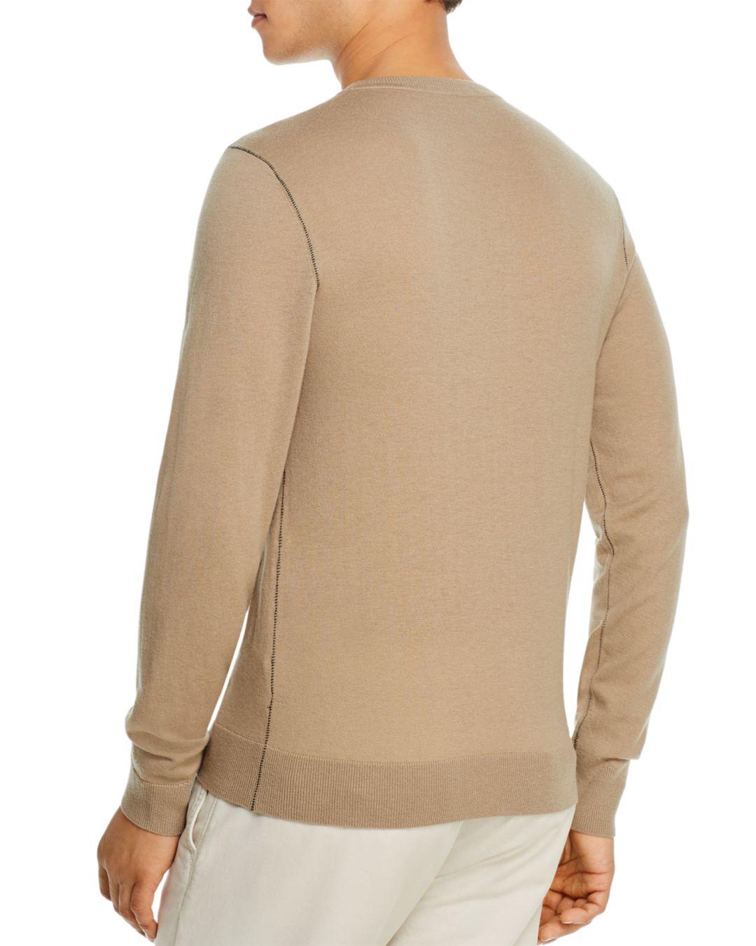 7 For All Mankind Merino Wool Sweater in Tan (Brown) for Men - Lyst