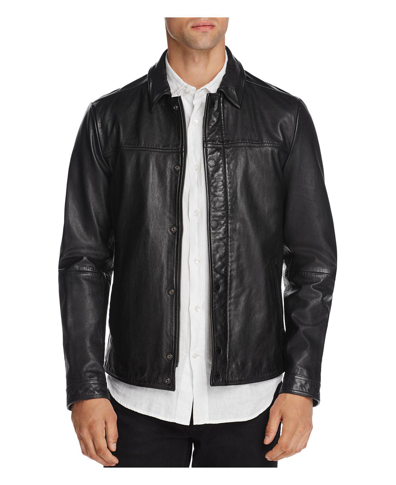 Lyst Scotch Soda Leather Shirt Jacket In Black For Men Gallery