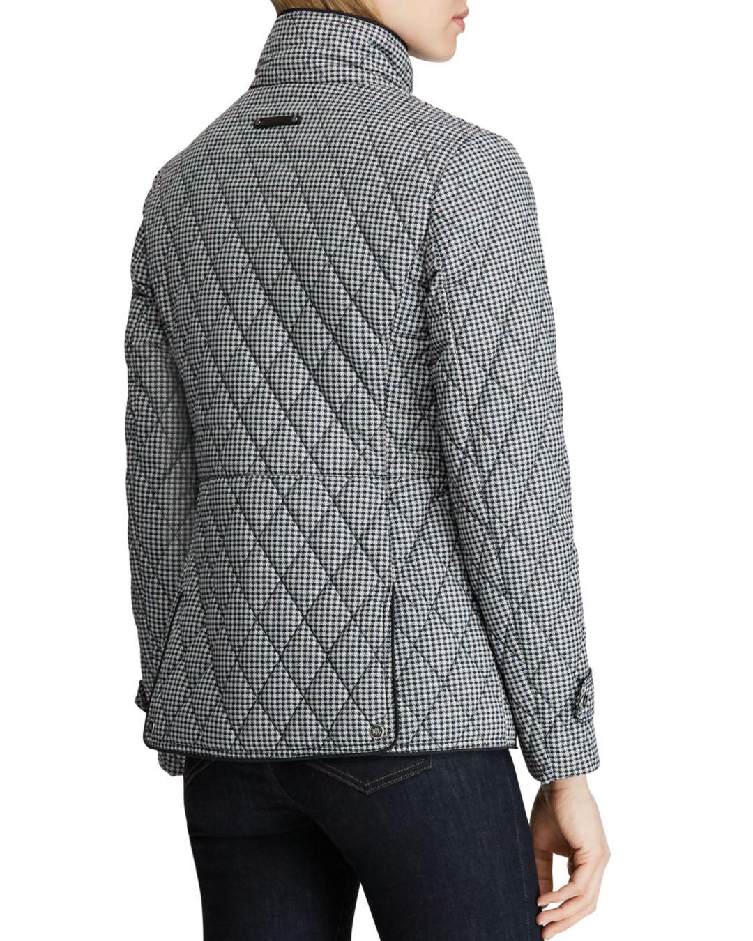 lauren ralph lauren quilted houndstooth jacket