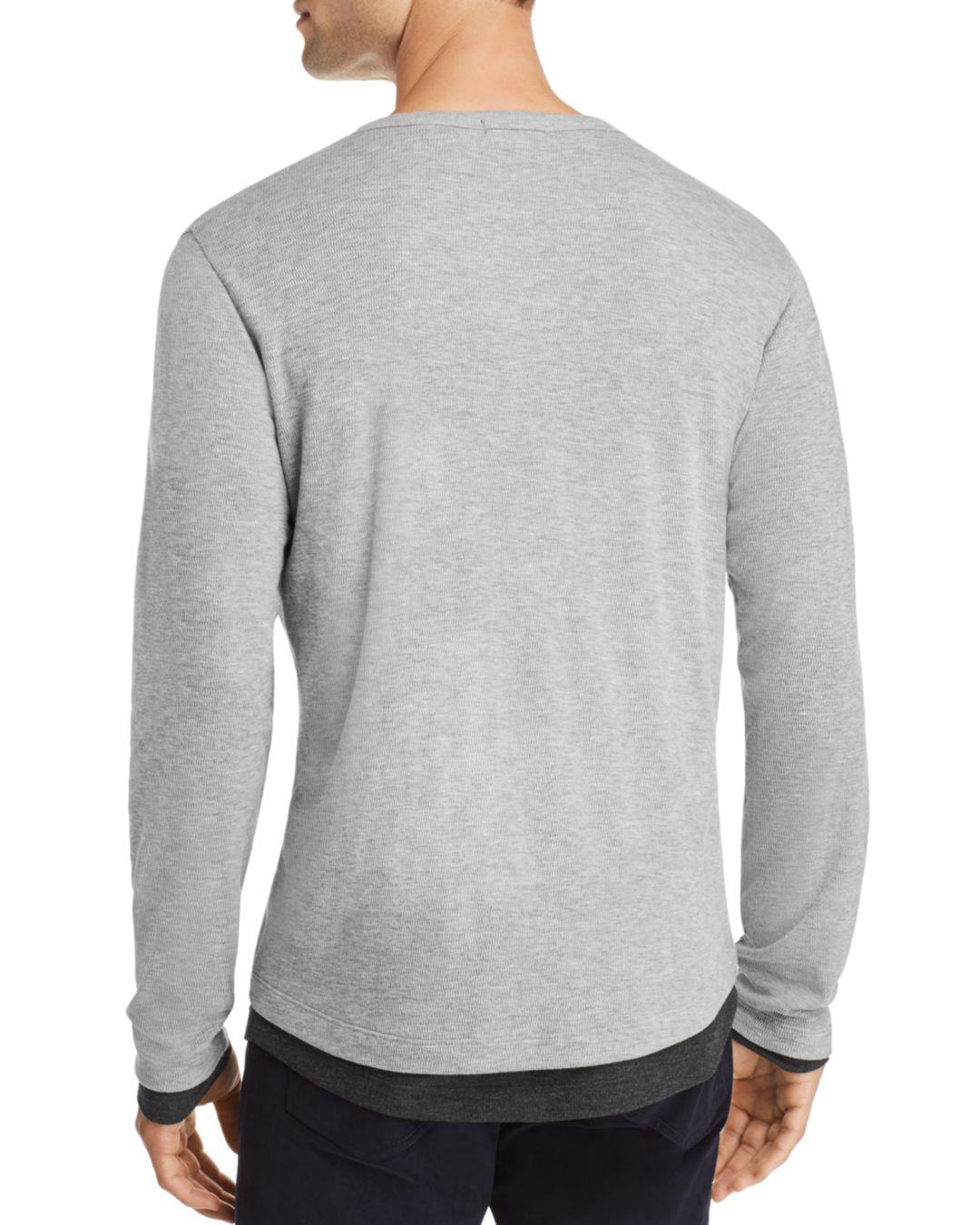 Theory Double Layer Henley in Heather Grey (Gray) for Men - Lyst