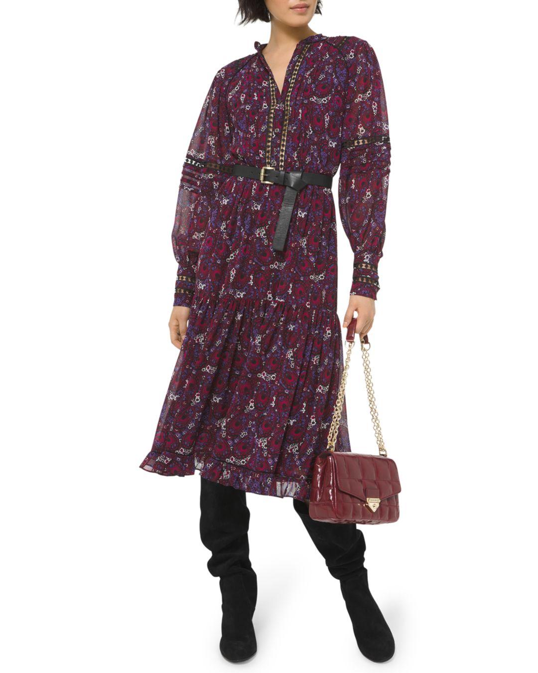 MICHAEL Michael Kors Lace Paisley Print Dress in Purple Lyst
