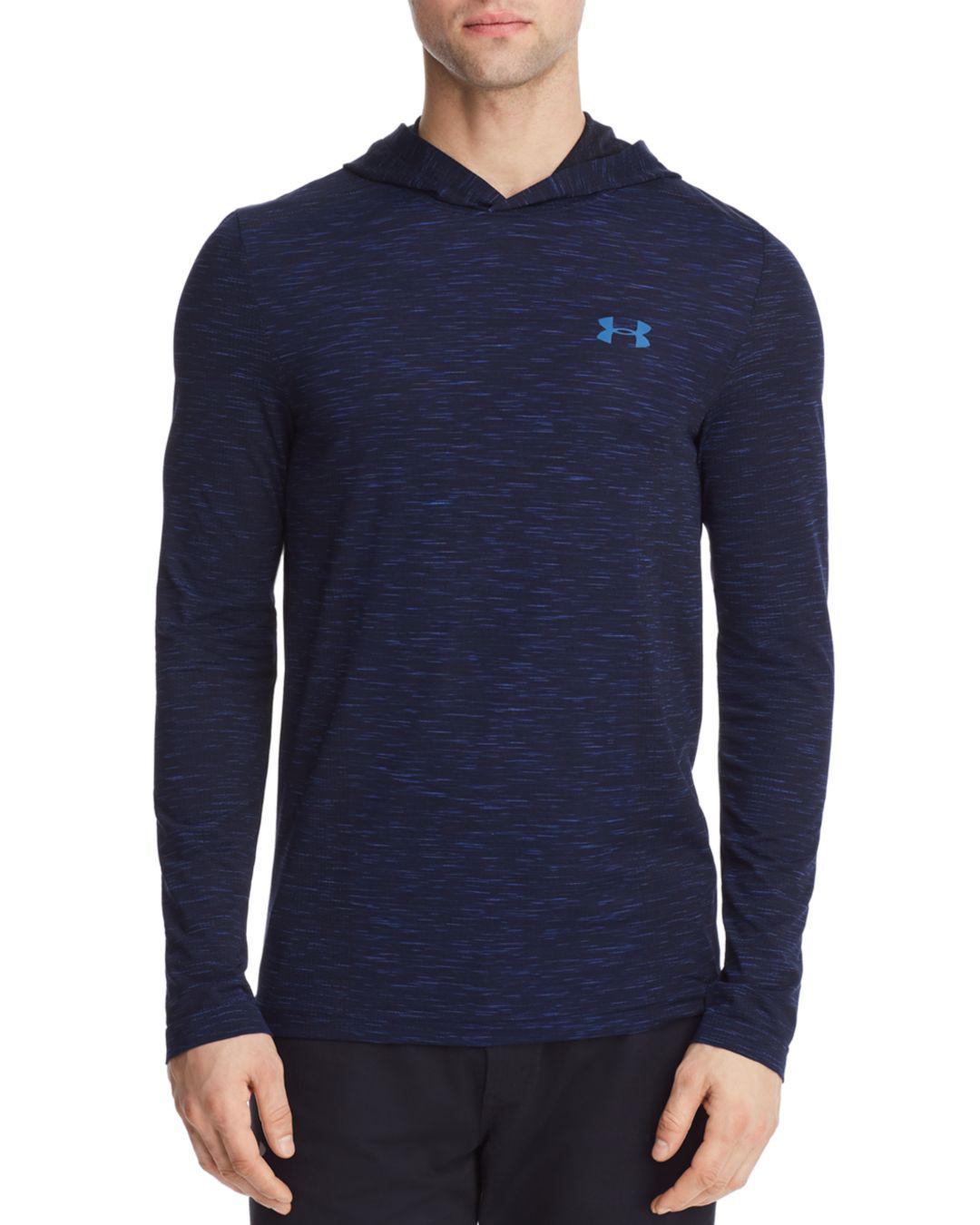 Lyst - Under Armour Threadborne Seamless Hooded Sweatshirt in Blue for Men