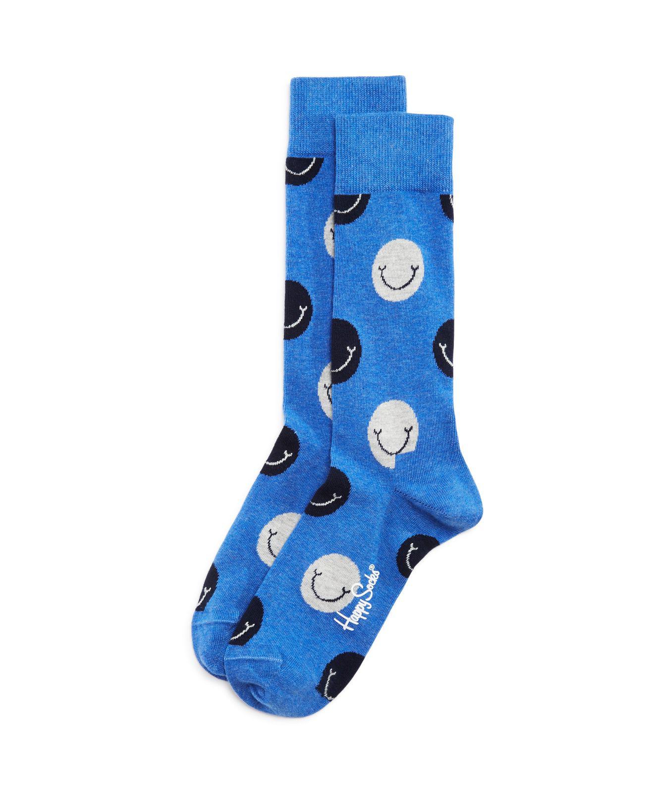 Lyst - Happy Socks Smiley Face Socks in Blue for Men