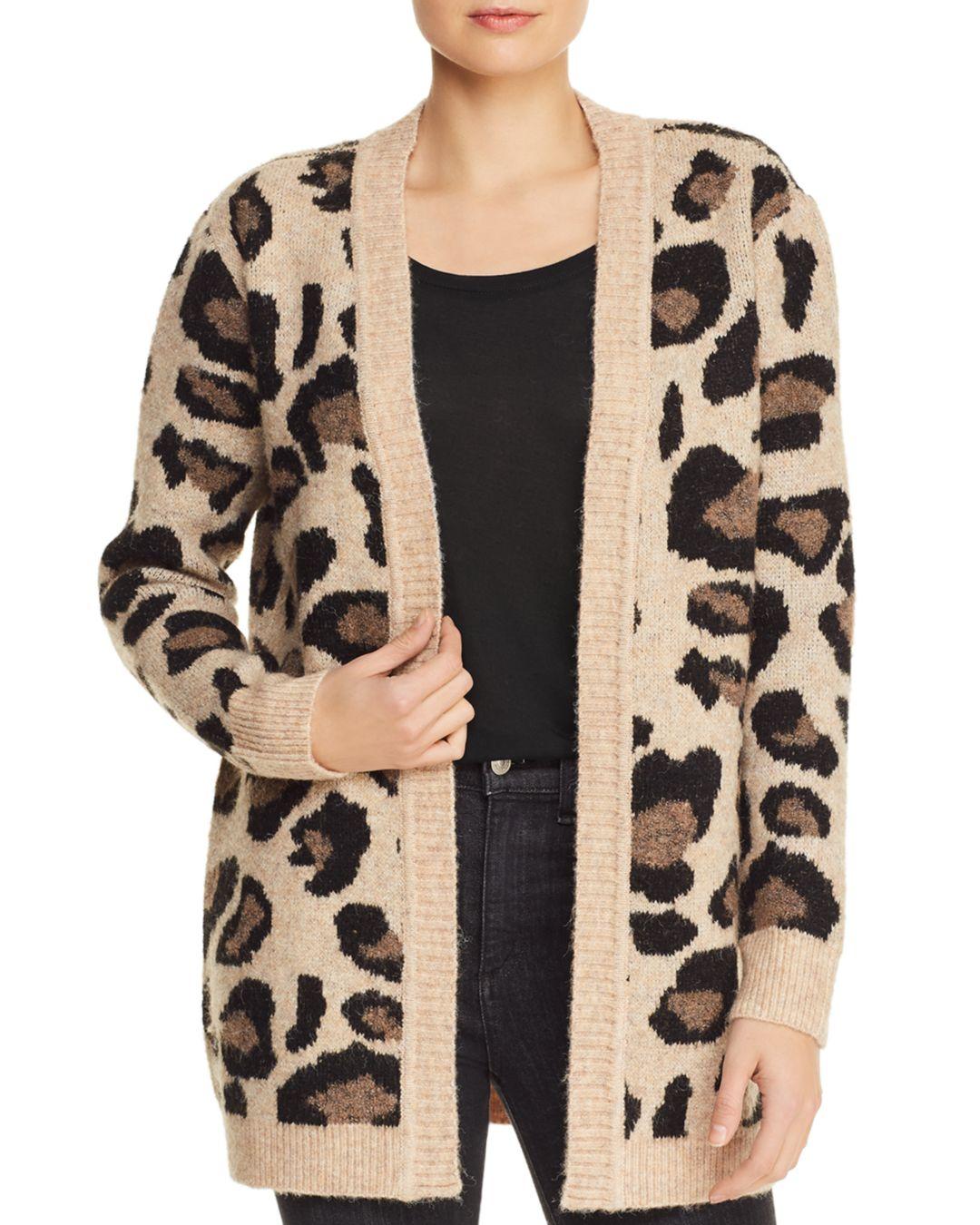 aqua animal print cardigan