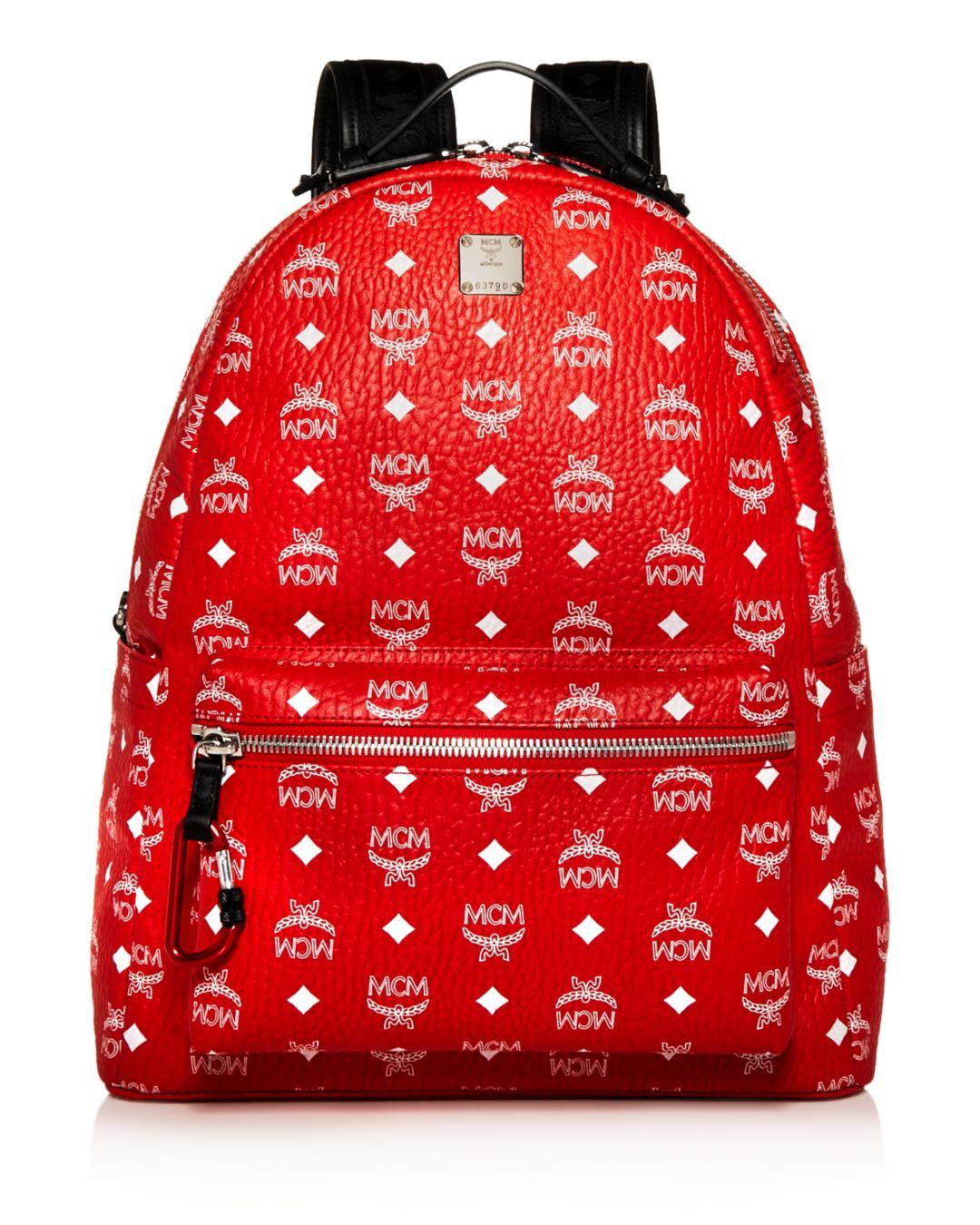 mcm backpack red and white