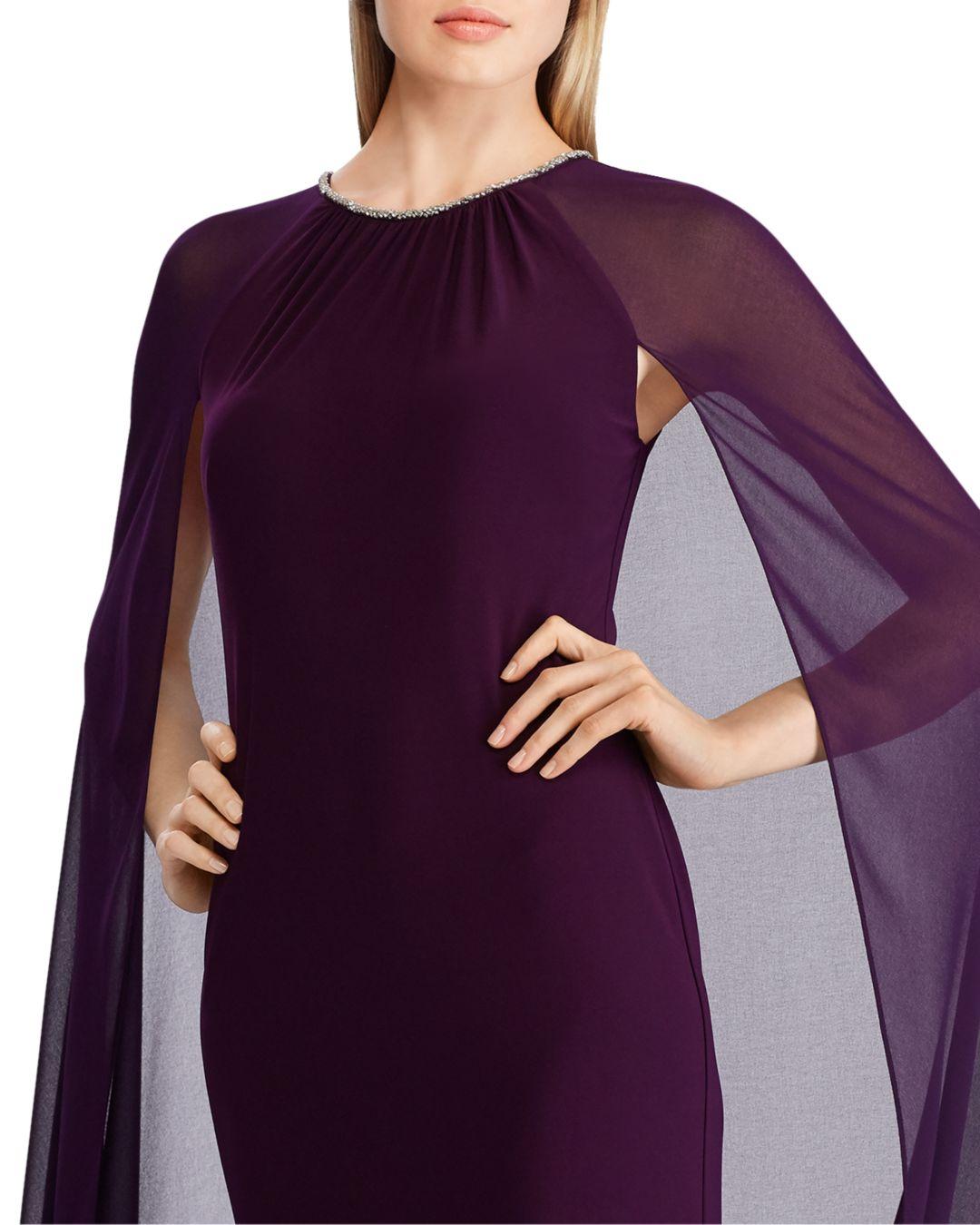 Ralph Lauren Synthetic Lauren Georgette - Cape Jersey Gown in 