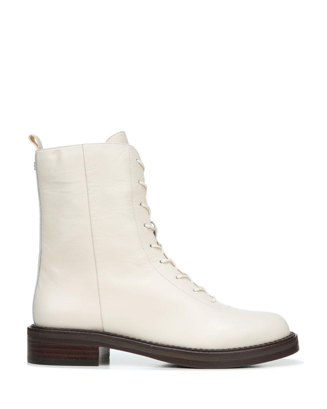 Sam Edelman Leather Women's Nellyn Lace Up Boots in Ivory (White) - Lyst