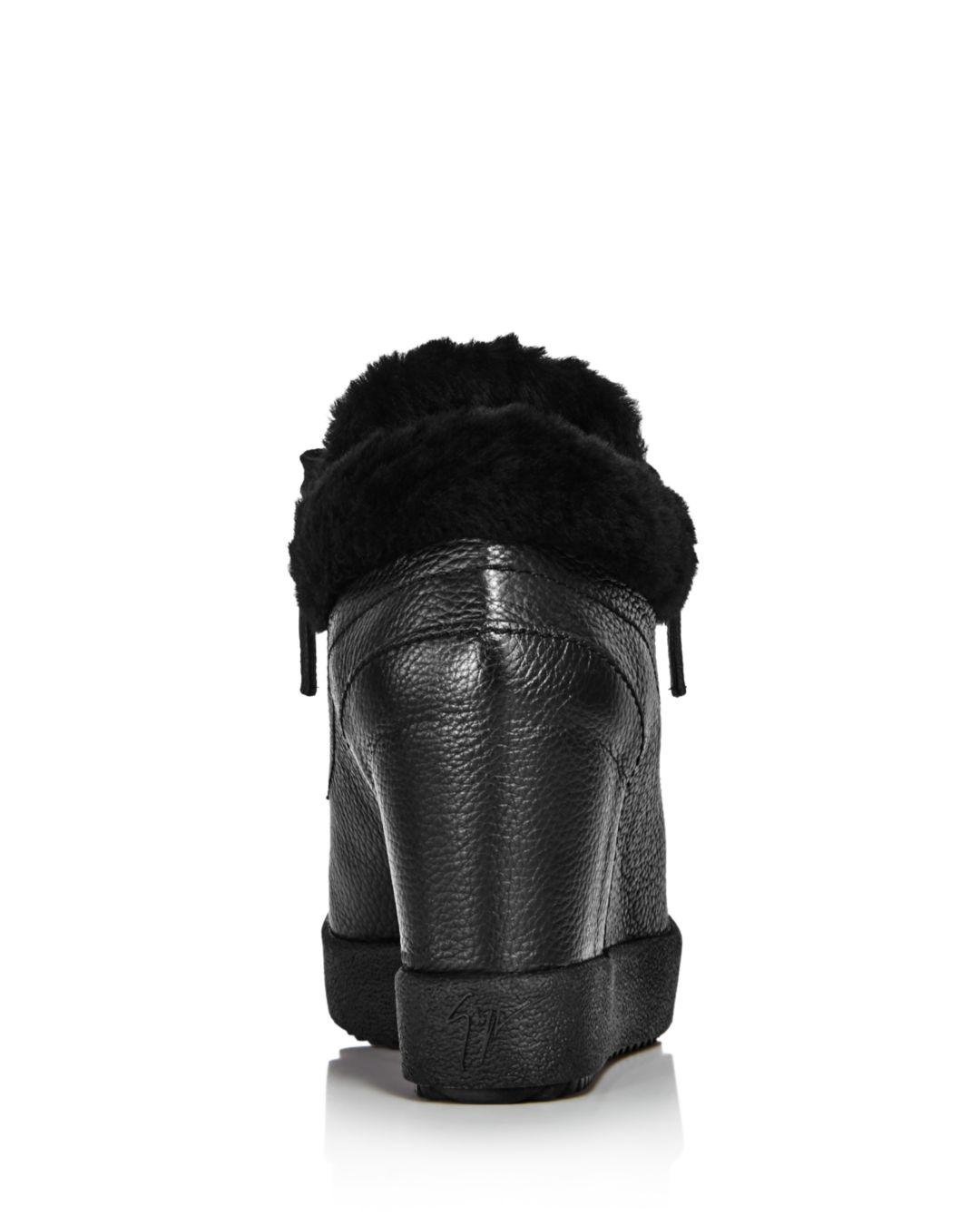 black wedge heel sneakers