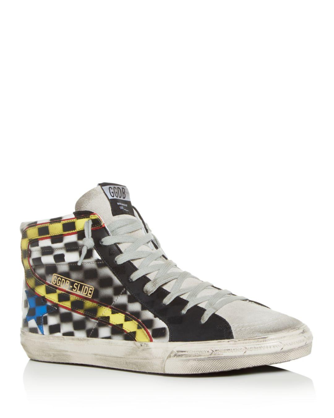 golden goose checkered sneakers