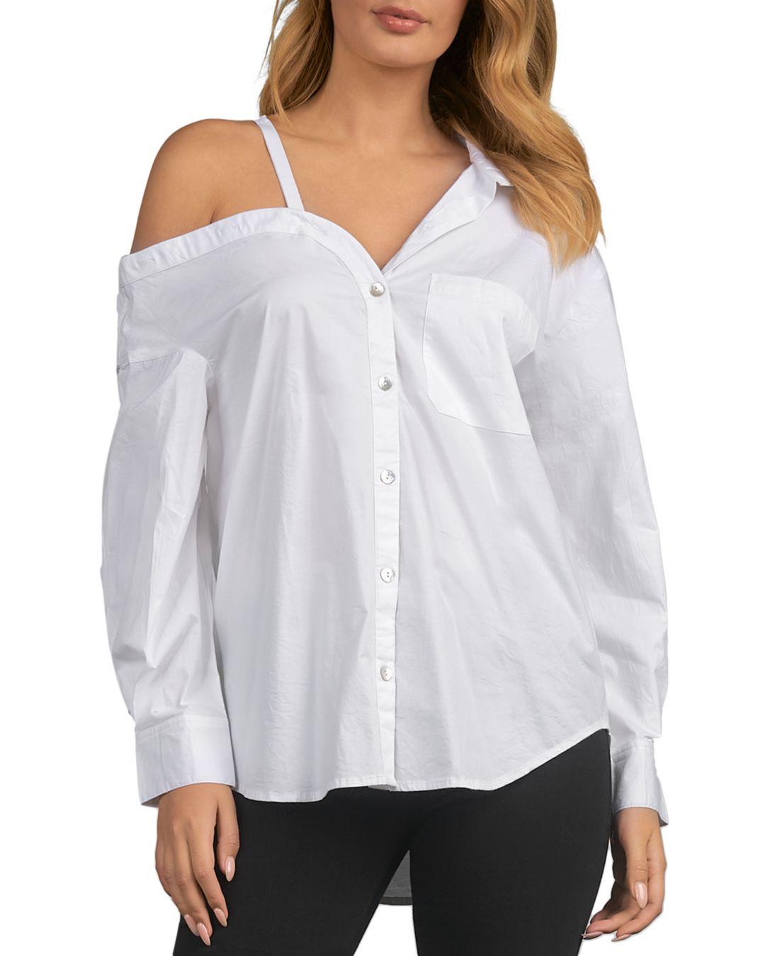 Elan One Shoulder Up Shirt in White | Lyst