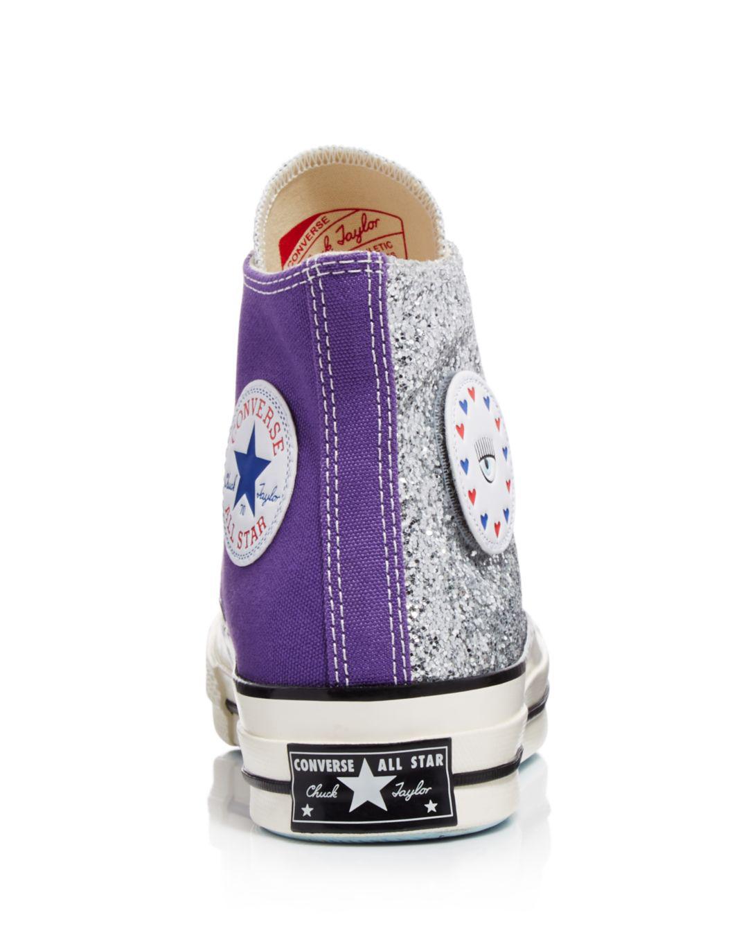 Converse X Chiara Ferragni Women's Chuck Taylor Tillands Glitter Sneakers in Purple | Lyst