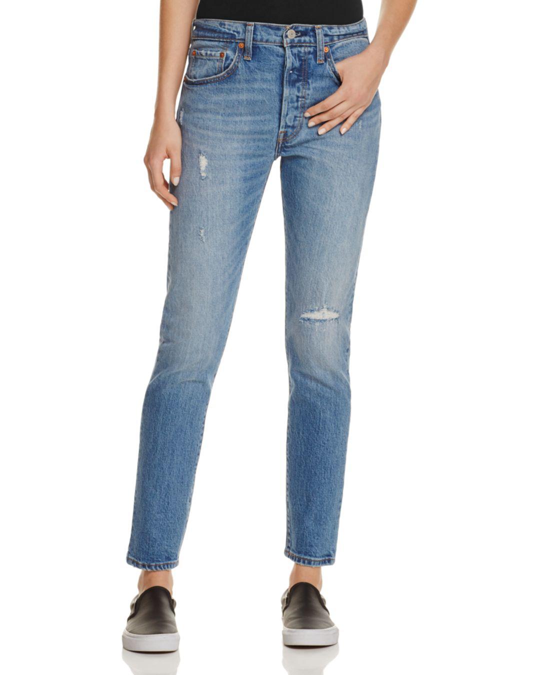 Levi's Denim 501® Distressed Skinny Jeans In Post Modern Blues - Lyst