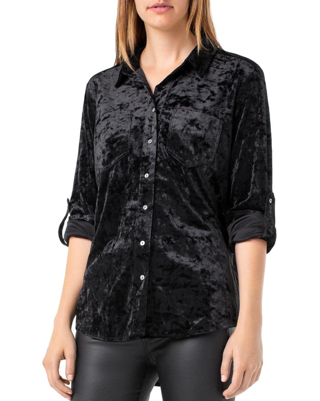Crushed Velvet Button - Down Shirt 